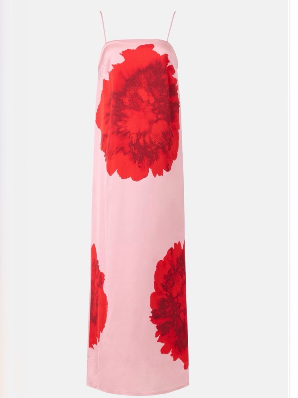 Pink Maxi Skirt with Red Floral Motif Emilia Buster Gown